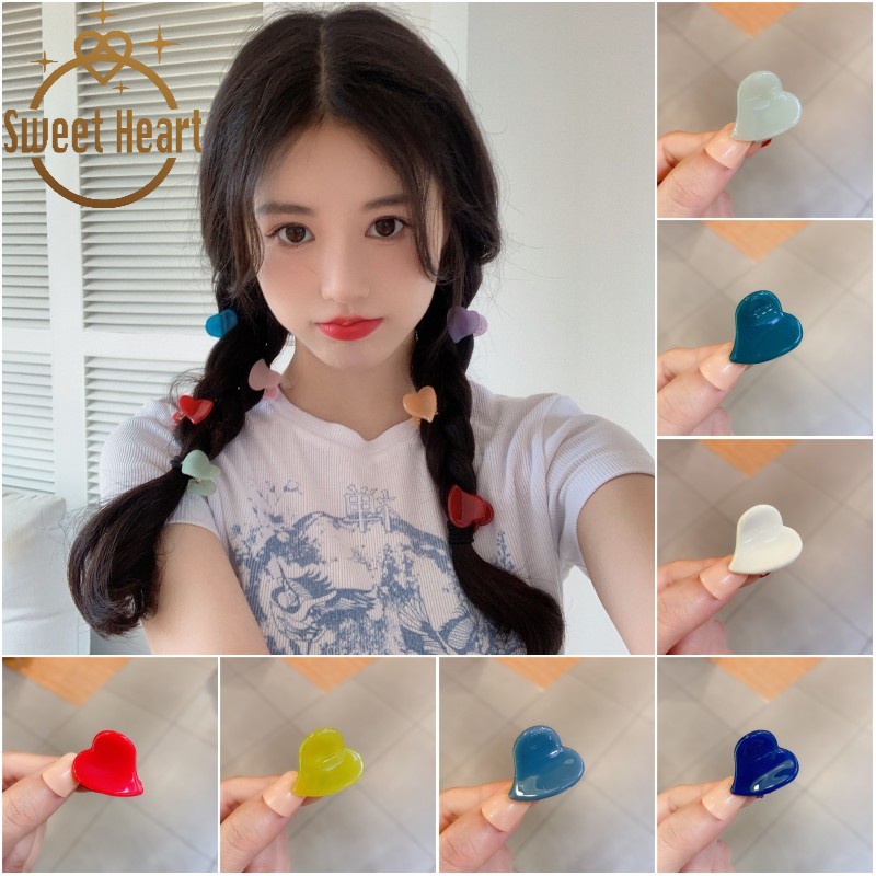 Kẹp Tóc Mini Hình Trái Tim Màu Kẹo Ngọt Thời Trang Cho Nữ
