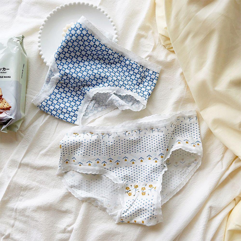 OCEANMAP Quần Lót Ren Hoa Không Đường May Phong Cách Lolita