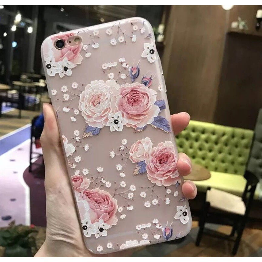 Ốp hoa châu âu iPhone 5 5s 6 6s 6 plus 6s plus 7 7 plus 8 8 plus x 3D hoa hồng hoa cẩm tú cầu | BigBuy360 - bigbuy360.vn
