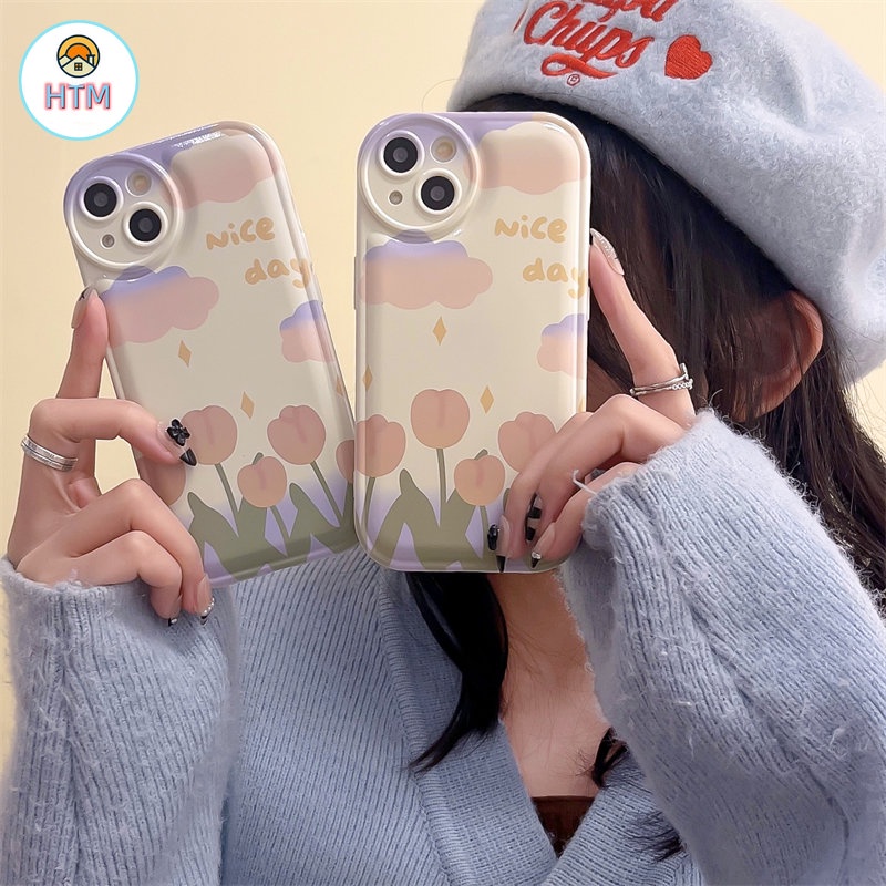 Ốp Điện Thoại Mềm In Hình Hoa Tulip Cho iPhone 14 13 12 Pro Max 11 14 Pro XS Max X XR 7 8 Plus