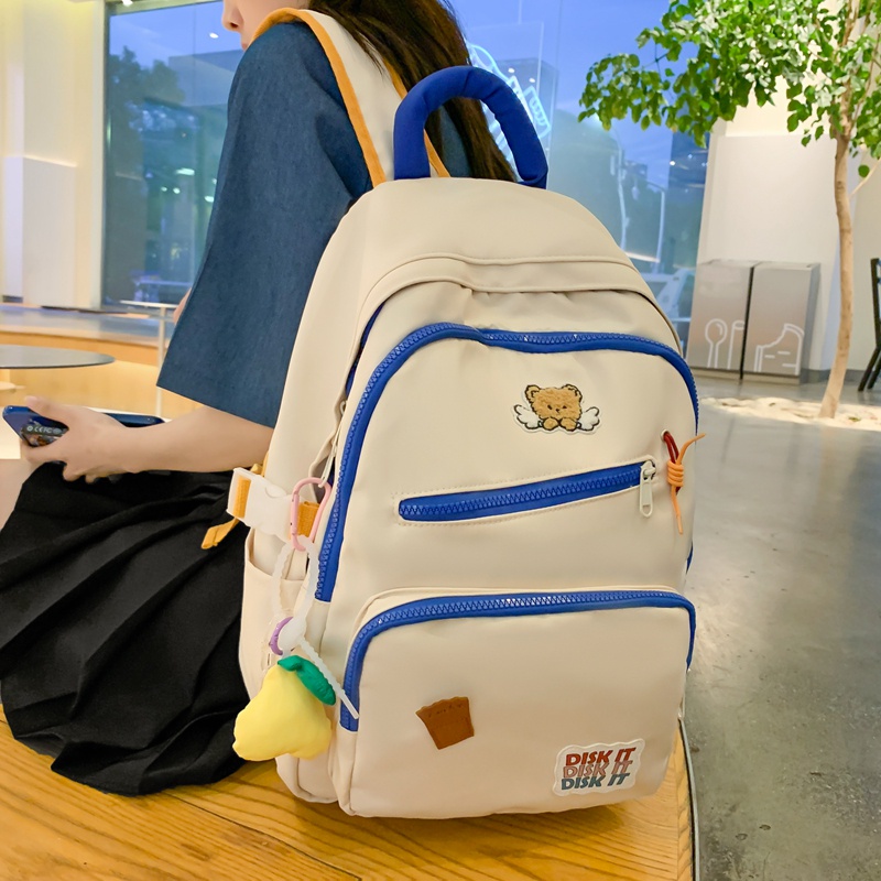 Balo đi học PRETTYZYS sức chứa lớn 14 inch thời trang Hàn Quốc 2021 cho nữ sinh