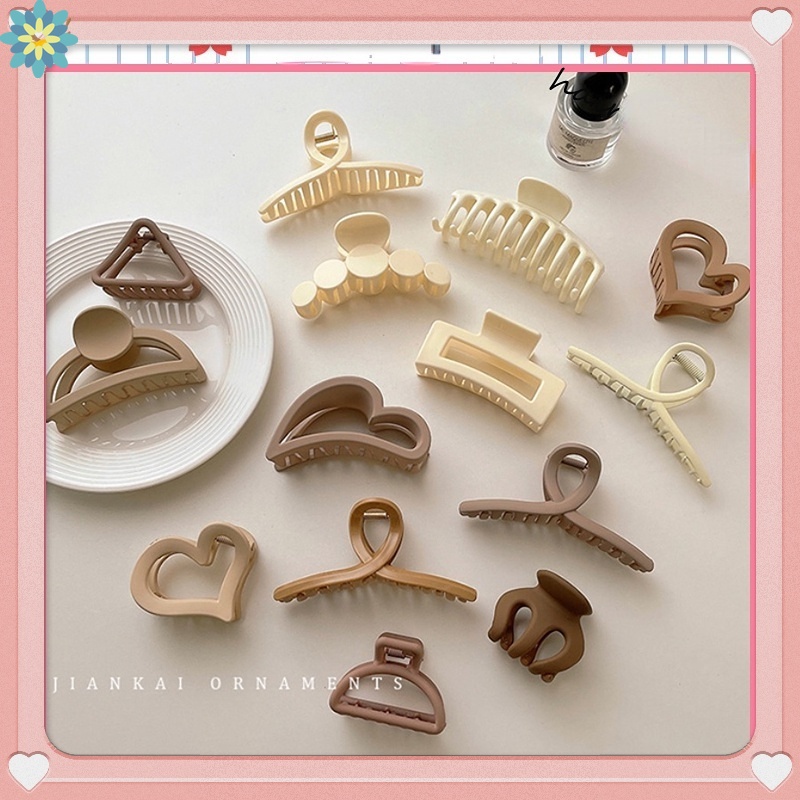 Kẹp Tóc Cá Mập Cà Phê Phong Cách Hàn Quốc YD