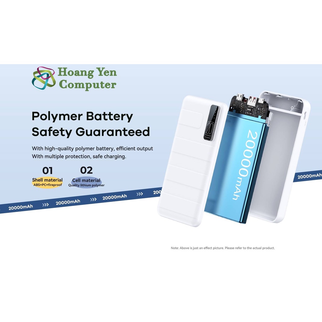 Sạc Dự Phòng Remax RPP-316 20000Mah (Sạc Nhanh QC3.0 18W, 22.5W, PD20W, VOOC 2.0) - BH 1 Năm - Hoàng Yến Computer