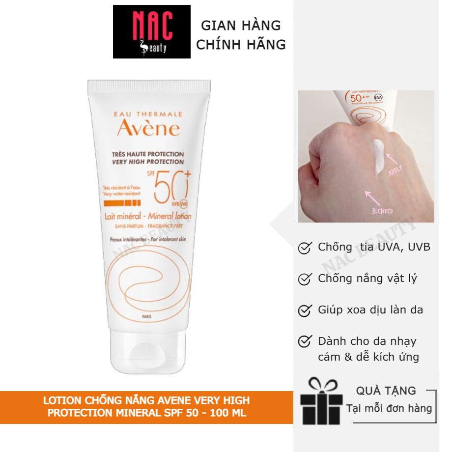 Lotion Chống Nắng Avene Very High Protection Mineral SPF 50 (100 ml)