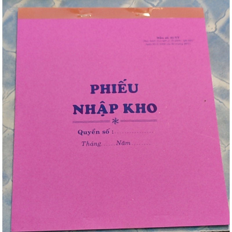 PHIẾU NHẬP KHO LỚN 19.5 x 23CM. CÓ 3 LOẠI 1 LIÊN 2 LIÊN VÀ 3 LIÊN. VI TÍNH QUỐC DUY