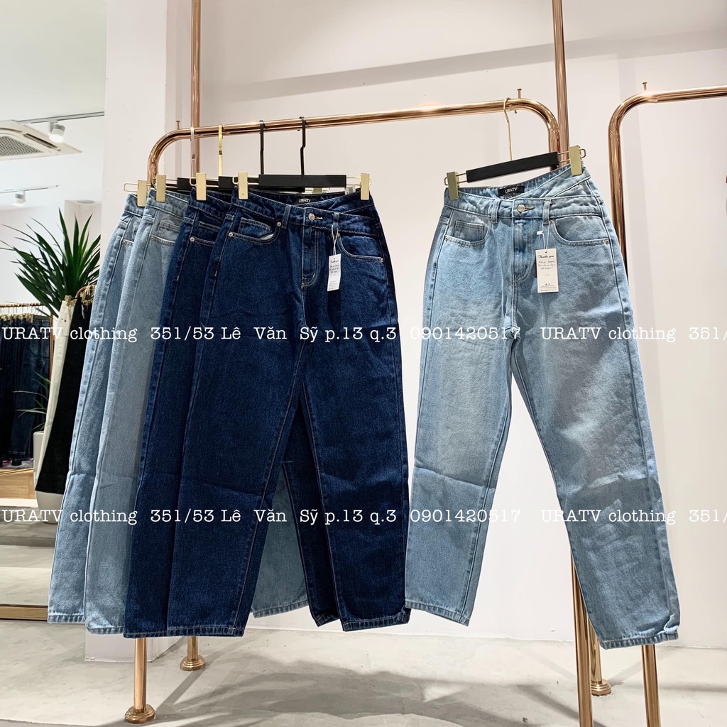 [CÓ SẴN-ẢNH THẬT] Quần momjean lưng chéo