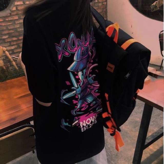 ÁO THUN COTTON TAY LỠ IN HÌNH BƯỚM