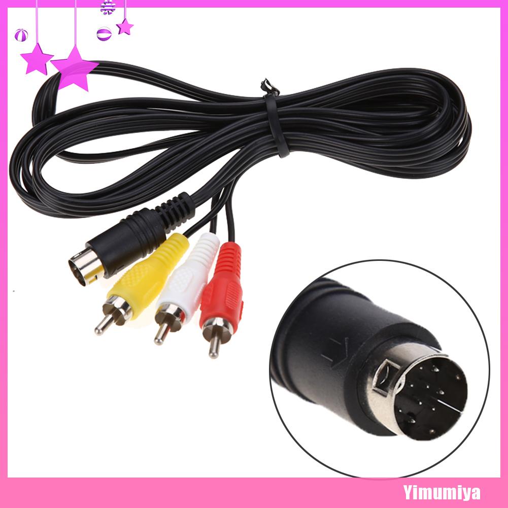 Cáp âm thanh/ video AV dài 1.8 m 3 RCA 9 chấu cho Sega Genesis 2/3
