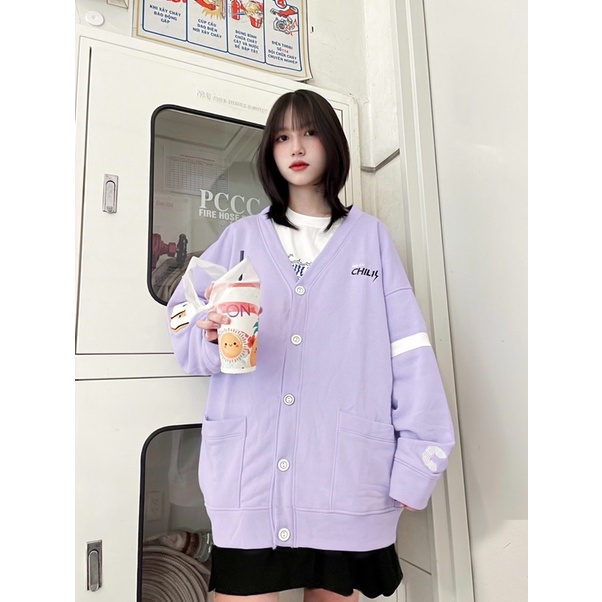 Áo Khoac Cardigan CHILICLUB Hồng-Tím