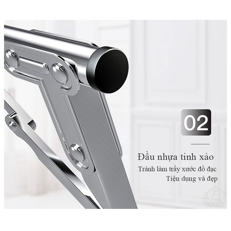 Giá phơi quần áo inox kiểu gập, Phơi chăn co giản đến 2 mét - Home and Garden