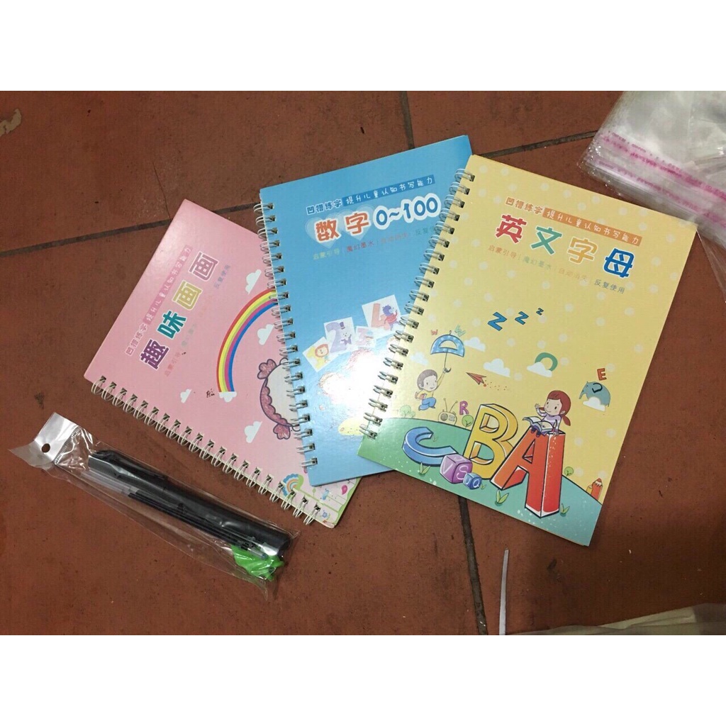 Sét 3 quyển sách tập viết cho bé tự xóa