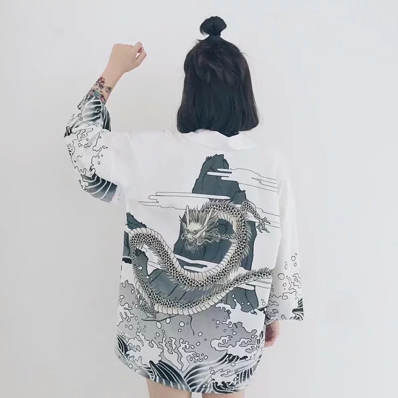 [ Mã CBMAUG88 giảm 10% tối đa 20K đơn 99K ] Áo Khoác Kimono Phong Cách Retro Nhật Bản Size S-3Xl