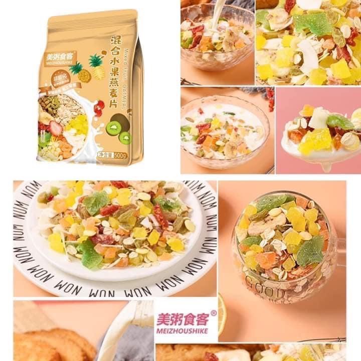 [Hot] Ngũ Cốc Sữa Chua Hoa Quả Ăn Kiêng, giảm cân mix hạt dinh dưỡng 500gr