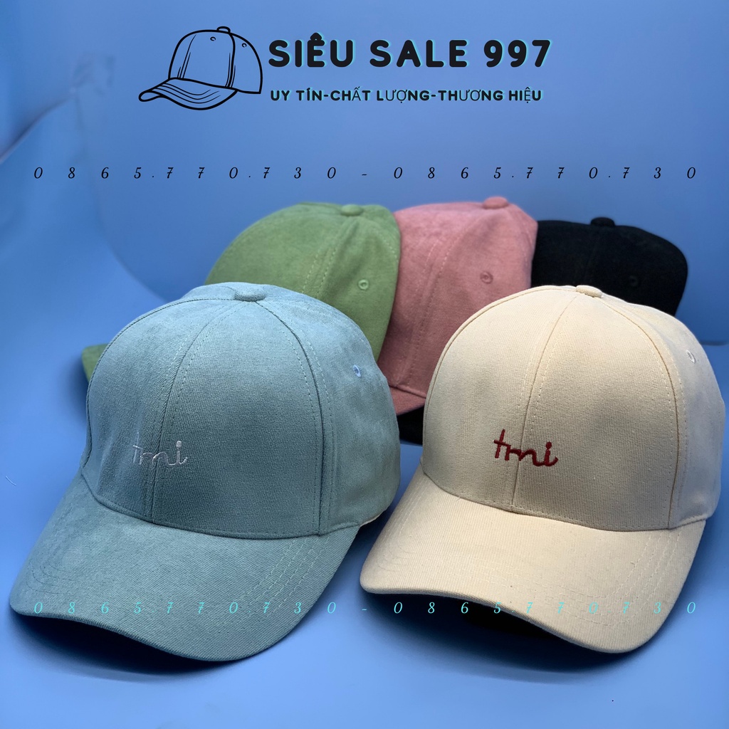NÓN LƯỠI TRAI TMI NÓN KẾT NHUNG THÊU CHỮ NHIỀU MÀU THỜI TRANG NAM NỮ CÁ TÍNH