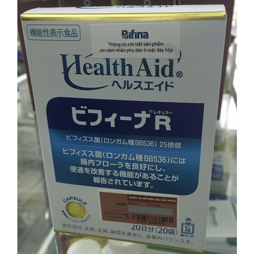 (✅Chính hãng) Thực phẩm bảo vệ sức khỏe men vi sinh Bifina R Health Aid (Hộp 60 gói)