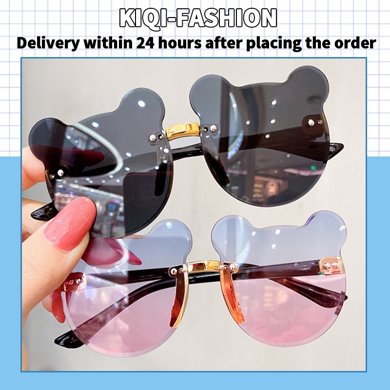 (KIQI-FASHION) COD Kính Mát Gọng Hình Gấu Đáng Yêu Thời Trang Cho Bé