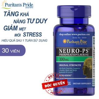 Bổ não, cải thiện trí nhớ Puritan's Pride NeuroPS Phosphatidylserine 100mg 30 viên
