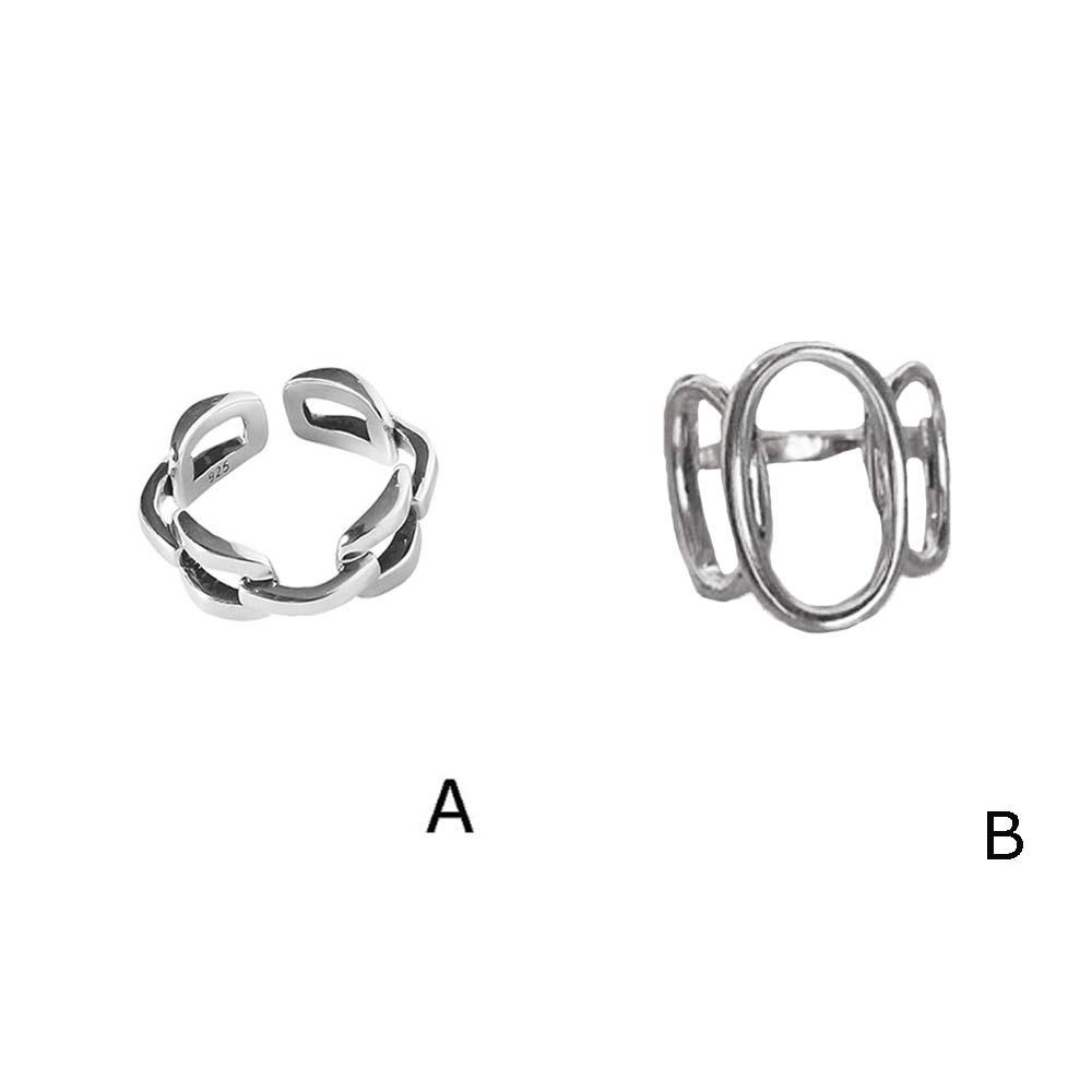 Nhẫn Hở Họa Tiết Hình Học Phong Cách Hiphop Thời Trang Hàn Quốc Cho Nữ