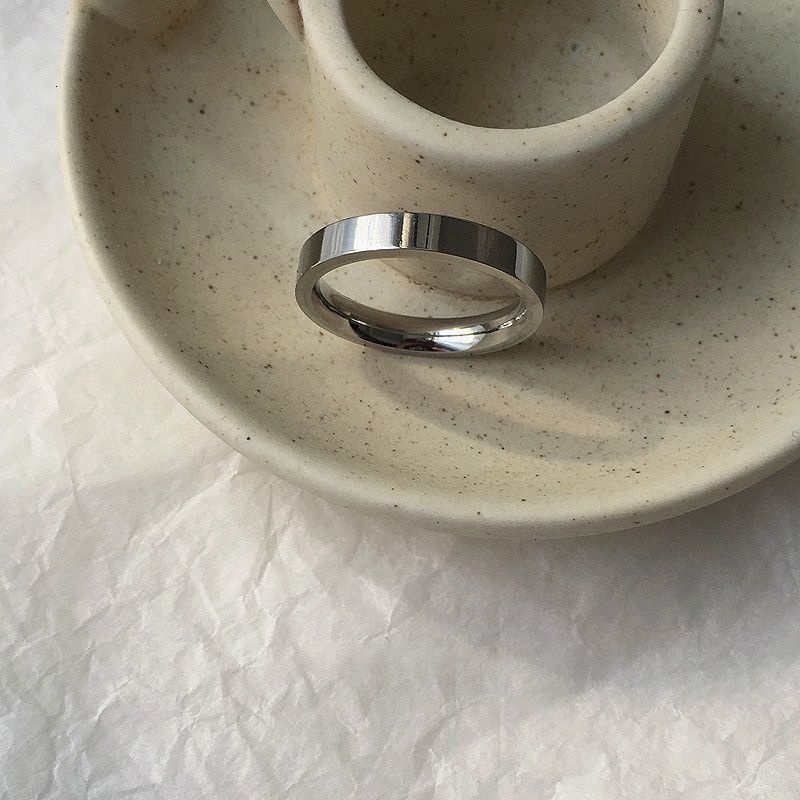 Nhẫn thép titan phong cách Âu Mỹ cổ điển kiểu dáng thời trang cho cặp đôi
