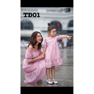 Đầm trể vai cho bé iu