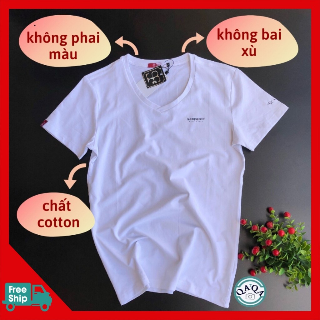 Áo Thun Nam Cotton - Trơn Cổ Tim Hàng Hiệu Cao Cấp