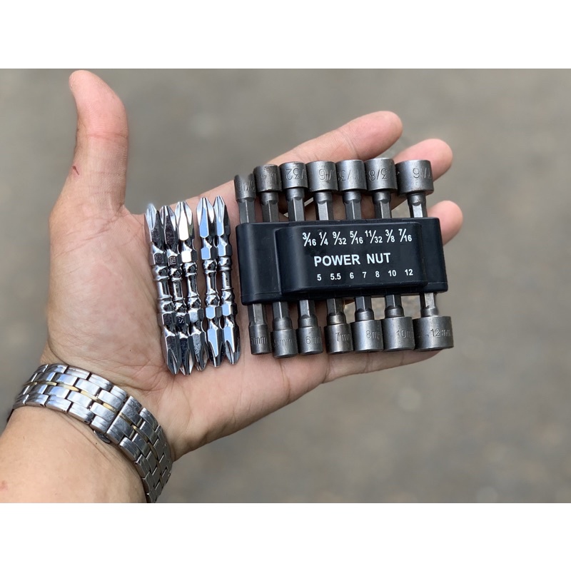 Bộ Đầu Tuýp Đuôi Lục Giác Dùng Khoan Pin
