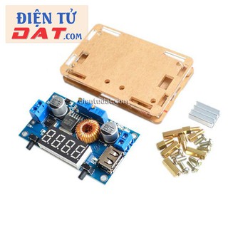 Mạch hạ áp 5a điều chỉnh dòng áp hiển thị led - hộp mica