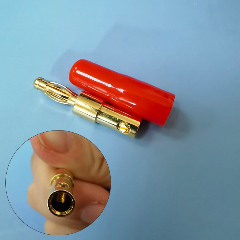 Set 2 Phích Cắm Bắp Chuối 4Mm Mạ Vàng / Đỏ / Đen Chuyên Dụng