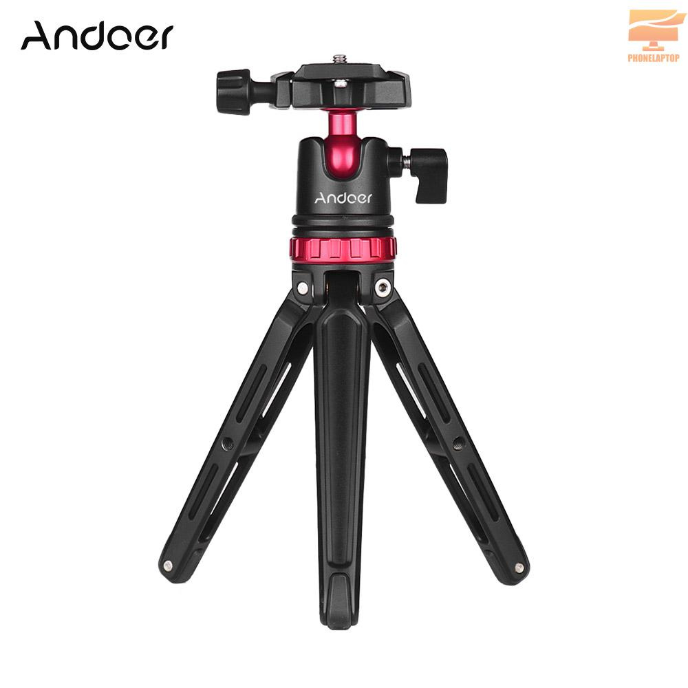 SONY NIKON CANON Giá Đỡ Ba Chân Andoer Mini Bằng Hợp Kim Nhôm Kèm Ốc Vít 1 / 4 Inch Cho Máy Ảnh Gopro Hero 6 / 5 / 4 / 3 + / 8 Lite 4k