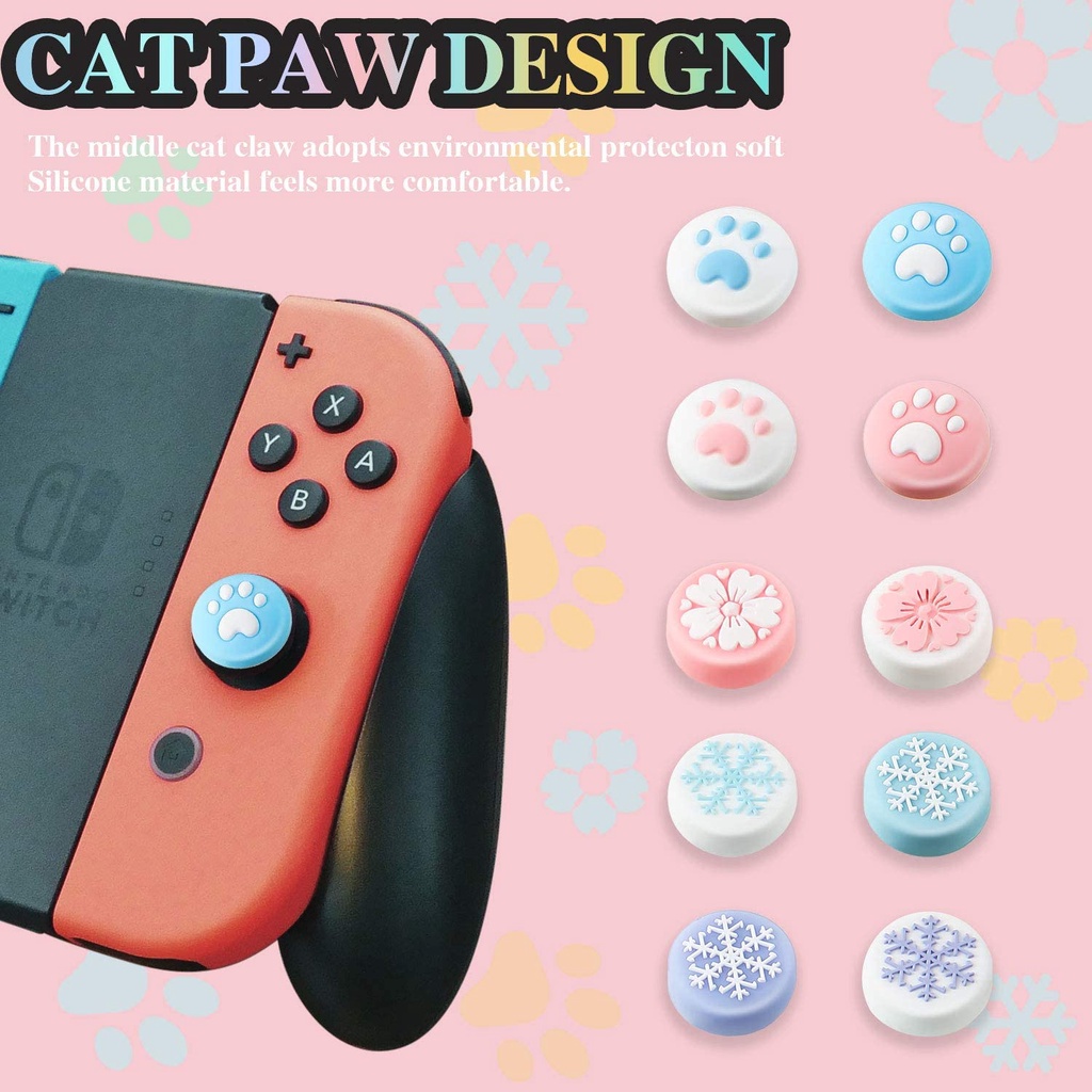 2 chiếc vỏ bọc nút điều khiển ngón tay cái LAMMCOU cho bộ điều khiển máy chơi game Nintendo Switch OLED Lite NS Joy-Con