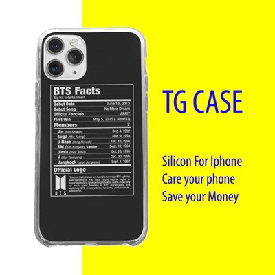 Ốp IP đẹp BXH BTS FACTS TG CASE dẻo, chống sốc IPhone 5 6 7 8 Plus X Xmas 11 12 Pro Mini HQUPOD0071