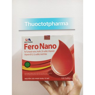 Fero Nano bổ sung sắt ,Acid folic cho cơ thể mà không bị nóng (hộp 100v)