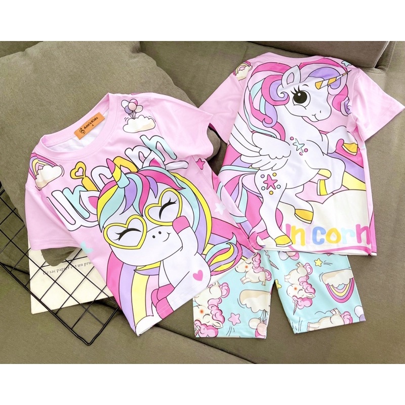 Bộ lửng thun lạnh 3D cho bé gái