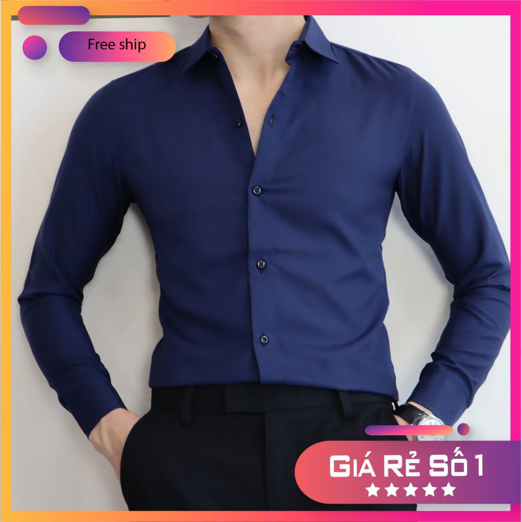 [ FREESHIP ]Áo sơ mi nam dài tay, áo sơ mi công sở chất liệu lụa mịn cao cấp (Cam Kêt Chất Lượng) | BigBuy360 - bigbuy360.vn