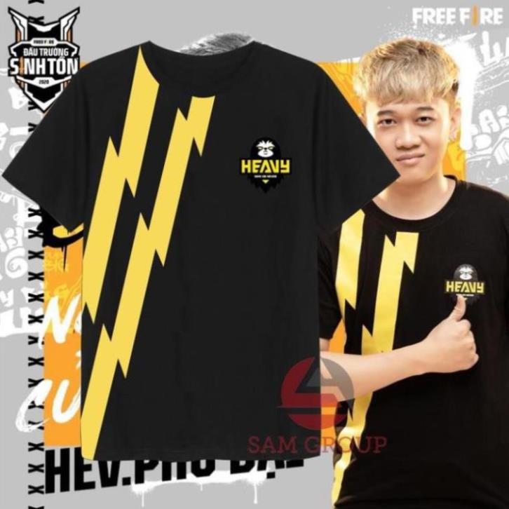 SIÊU PHẨM -  RẺ VÔ ĐỊCH- HOT- Áo Free Fire  3D Màu Đen Team Heavy 2020  / sp siêu hót ban chạy
