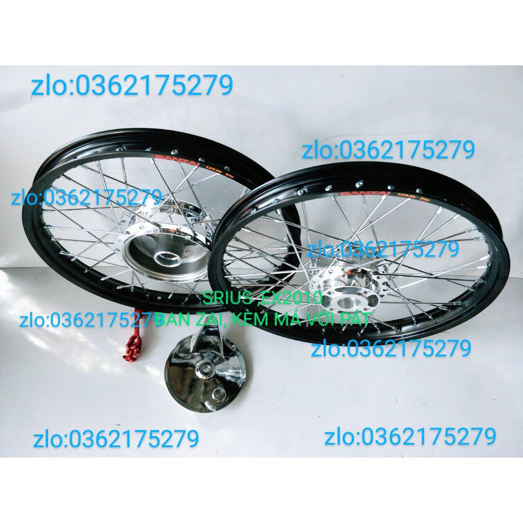CẶP BÁNH CĂM SIRIUS, EXCITER 2010 NIỀN NHÔM BAN ZAI THÁI , CĂM ĐÙM MẠ CROM LOẠI 1, KÈM MÁ ĐÙM