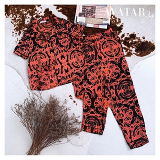 pijama lụa cộc tay quần dài