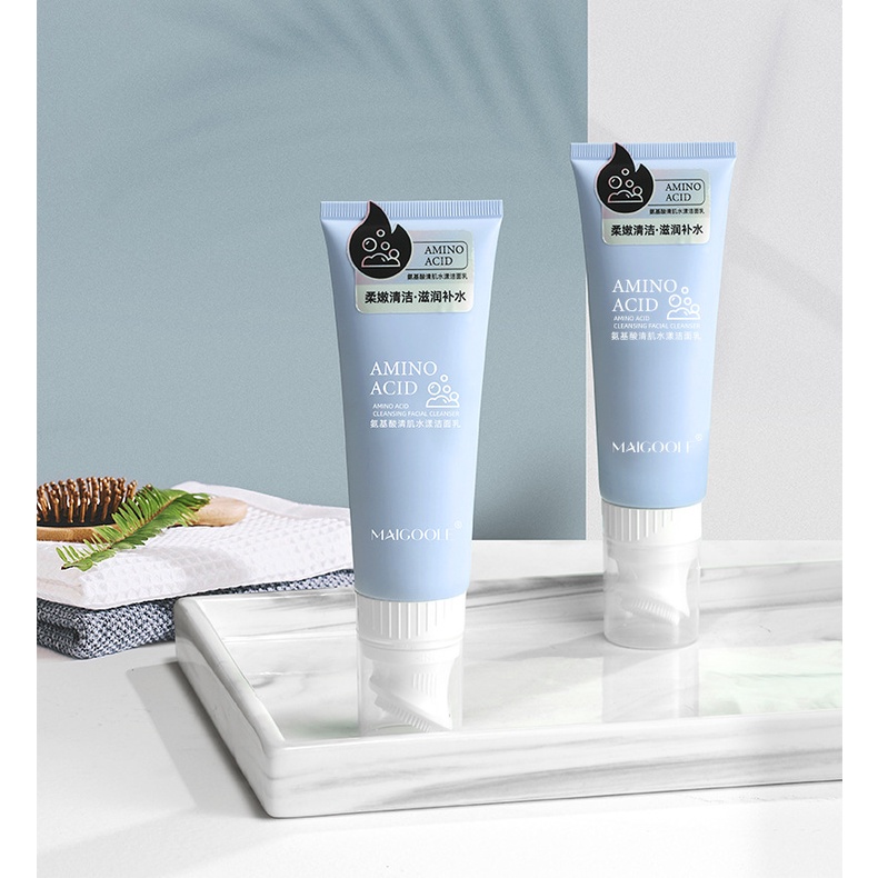 Neon074 Amino Acid Facial Cleanser Pore Cleansing Oil Control Face Wash with Massage Brush Head 4.2oz