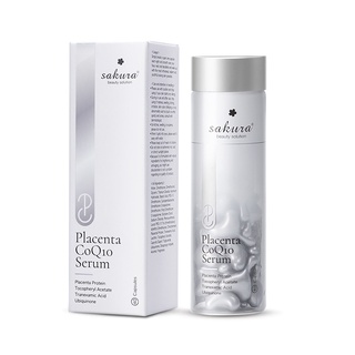 Serum dưỡng trắng da ngăn ngừa lão hóa da Sakura Placenta COQ10 - Hộp 40 viên - [Hàng Công Ty]