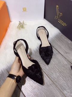 Sandal thắt nơ đế bệt