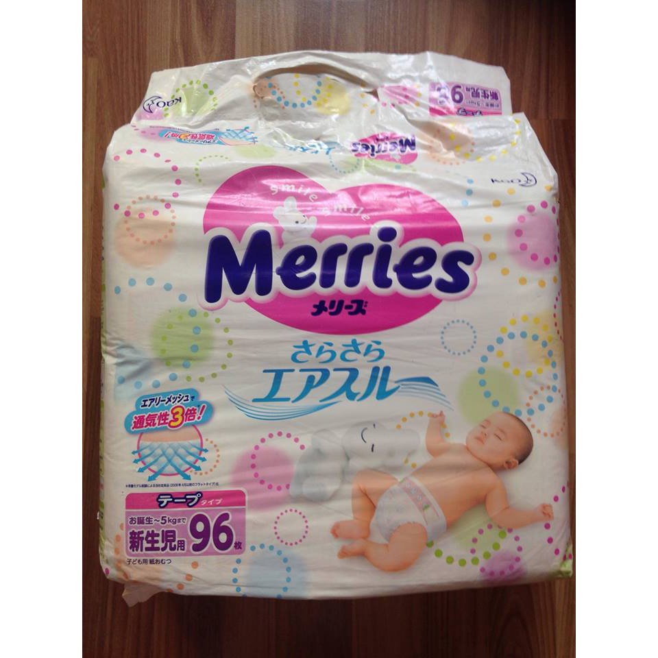 Bỉm dán Merries nội địa Nhật Newborn 96miếng