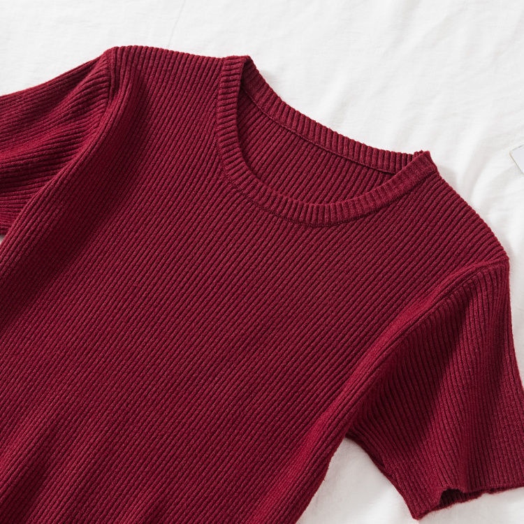 Áo thun Pure Cube tay ngắn cổ tròn thiết kế mỏng chất liệu dệt kim cao cấp thời trang dành cho nữ