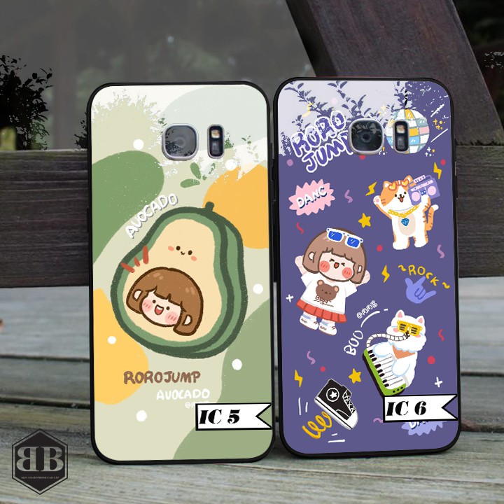Ốp lưng kính cường lực Samsung Galaxy S7 Edge nhiều mẫu kute