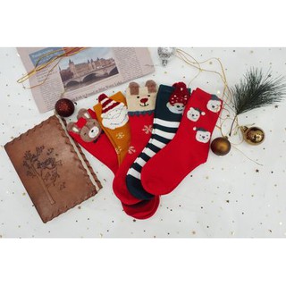 Tất thổ cẩm trẻ em noel vàng