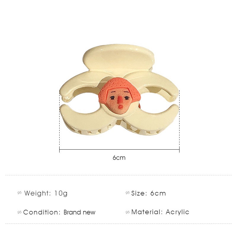 Kẹp tóc màu trắng sữa họa tiết hoạt hình đơn giản xinh xắn ngọt ngào