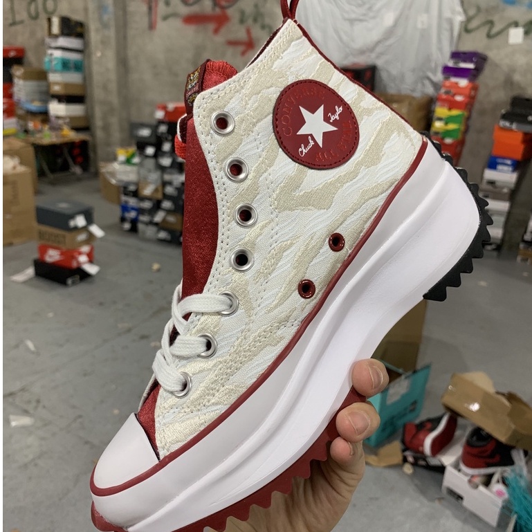 Giày Converse Run Star Hike White Red  " Water Ripple "