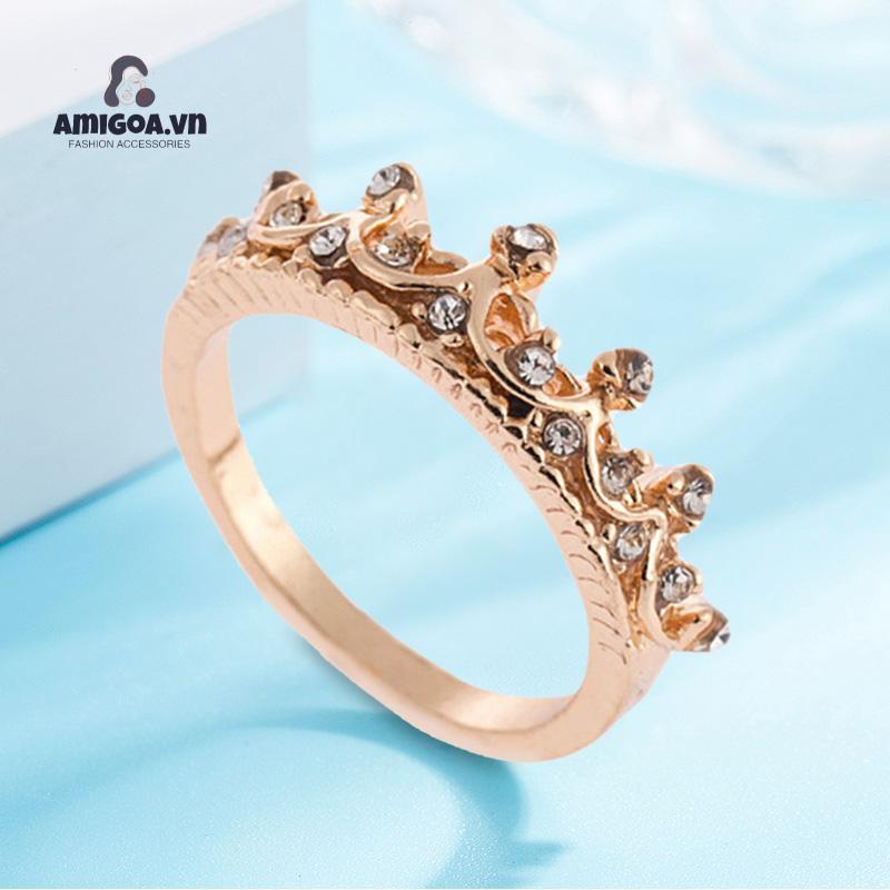 ✨✨Nhẫn Hình Vương Miện Đính Đá Thời Trang Cho Nữ