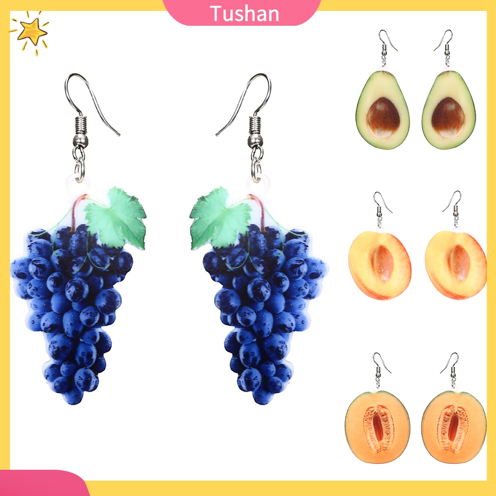 Khuyên tai thả mặt trái cây độc đáo sáng tạo tùy chọn
