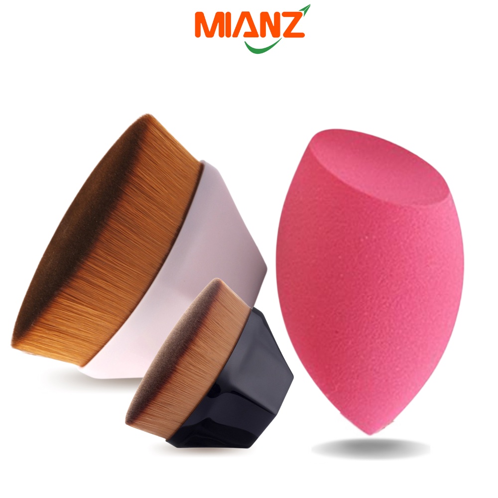 Bộ dụng cụ trang điểm cao cấp Mianz - Cọ tán nền lông dày mịn, mút đánh kem Mianz Store