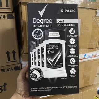 Hộp 5 chai Lăn sáp khử mùi nam Degree Men Motionsense UltraClear Black & White 76g chống ố vàng áo